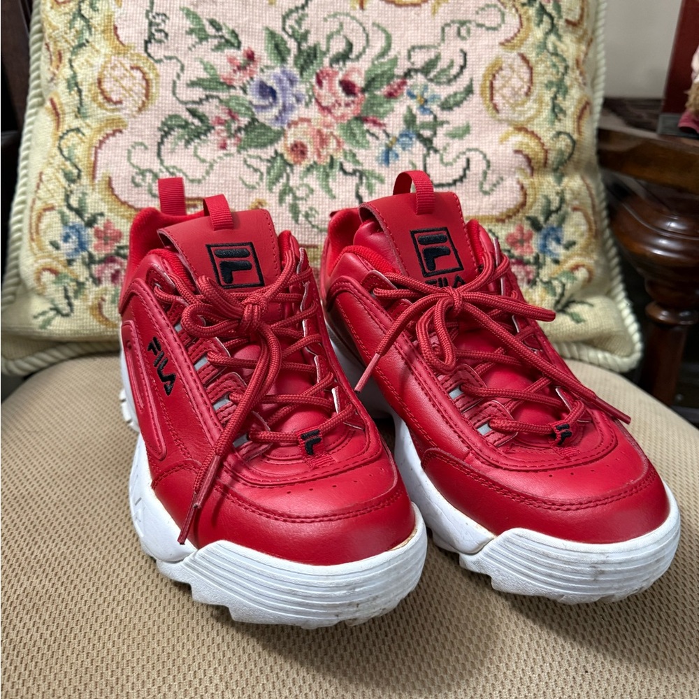 Fila  Red and White Sneakers